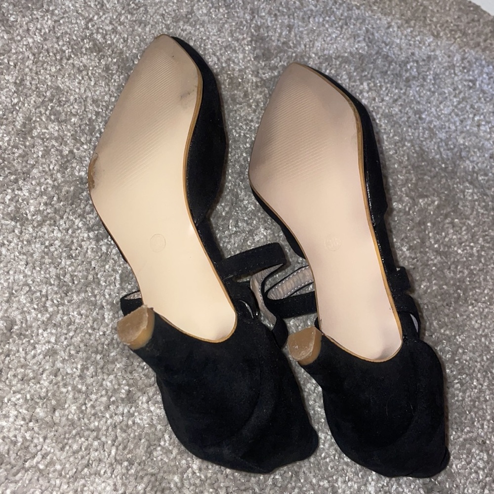 Shein faux suede kitten heels black size 7 - Picture 6 of 9